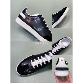 Dior And Daniel Arsham Printed Leather Casual Shoes For Men Black