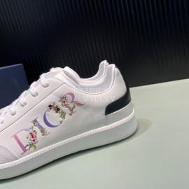 Dior And Daniel Arsham Flowers Leather Casual Shoes For Men White