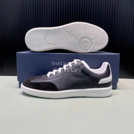 Dior And Daniel Arsham Smooth Leather Casual Shoes For Men Black