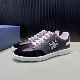 Dior And Daniel Arsham Embroidery Leather Casual Shoes For Men Black