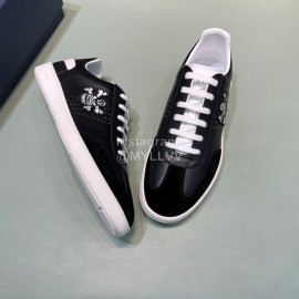 Dior And Daniel Arsham Embroidery Leather Casual Shoes For Men Black