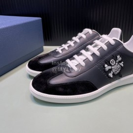 Dior And Daniel Arsham Embroidery Leather Casual Shoes For Men Black