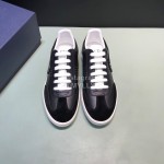 Dior And Daniel Arsham Tick Embroidery Leather Casual Shoes For Men Black