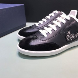 Dior And Daniel Arsham Tick Embroidery Leather Casual Shoes For Men Black