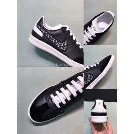 Dior And Daniel Arsham Tick Embroidery Leather Casual Shoes For Men Black