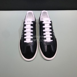 Dior And Daniel Arsham Leather Letter Printed Casual Shoes For Men Black