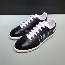 Dior And Daniel Arsham Leather Letter Printed Casual Shoes For Men Black