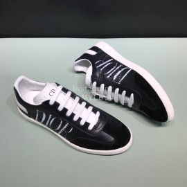 Dior And Daniel Arsham Leather Letter Printed Casual Shoes For Men Black