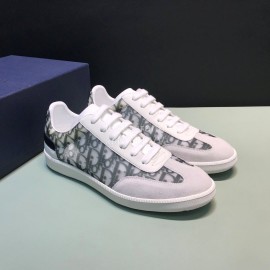 Dior And Daniel Arsham Letter Printed Cowhide Casual Shoes For Men Gray