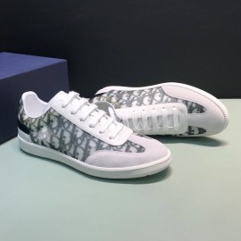 Dior And Daniel Arsham Letter Printed Cowhide Casual Shoes For Men Gray