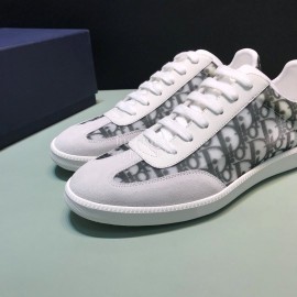 Dior And Daniel Arsham Letter Printed Cowhide Casual Shoes For Men Gray