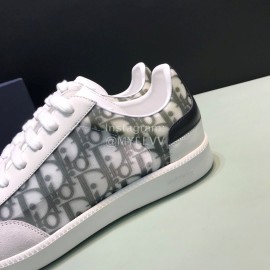 Dior And Daniel Arsham Letter Printed Cowhide Casual Shoes For Men Gray