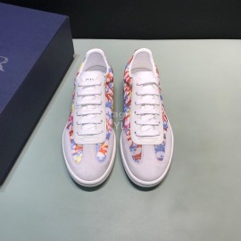 Dior And Daniel Arsham Letter Printed Cowhide Casual Shoes For Men Blue