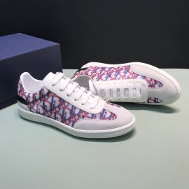 Dior And Daniel Arsham Letter Printed Cowhide Casual Shoes For Men Red