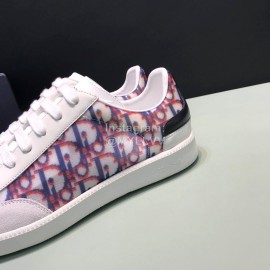 Dior And Daniel Arsham Letter Printed Cowhide Casual Shoes For Men Red