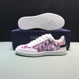 Dior And Daniel Arsham Letter Printed Cowhide Casual Shoes For Men Red