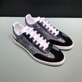 Dior And Daniel Arsham Black Printed Cowhide Casual Shoes For Men 