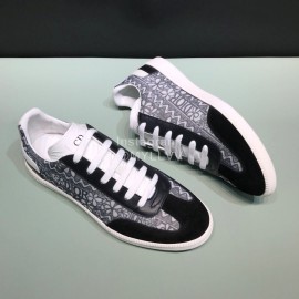 Dior And Daniel Arsham Black Printed Cowhide Casual Shoes For Men 