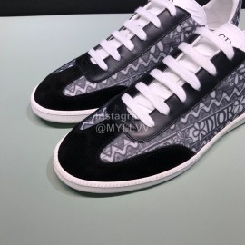 Dior And Daniel Arsham Black Printed Cowhide Casual Shoes For Men 