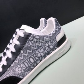 Dior And Daniel Arsham Black Printed Cowhide Casual Shoes For Men 