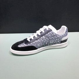 Dior And Daniel Arsham Black Printed Cowhide Casual Shoes For Men 