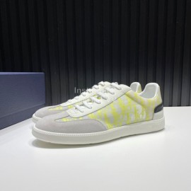 Dior And Daniel Arsham Letter Printed Cowhide Casual Shoes For Men Yellow