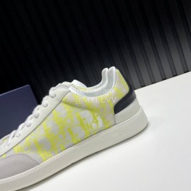 Dior And Daniel Arsham Letter Printed Cowhide Casual Shoes For Men Yellow