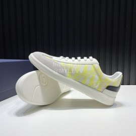 Dior And Daniel Arsham Letter Printed Cowhide Casual Shoes For Men Yellow