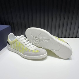 Dior And Daniel Arsham Letter Printed Cowhide Casual Shoes For Men Yellow