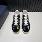 Dior And Daniel Arsham Printed Cowhide Casual Shoes For Men Black