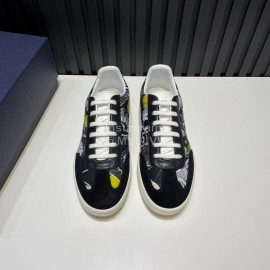 Dior And Daniel Arsham Printed Cowhide Casual Shoes For Men Black