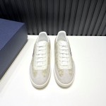 Dior And Daniel Arsham Embroidery Cowhide Casual Shoes For Men Beige