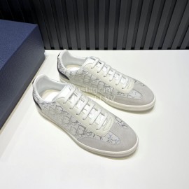 Dior And Daniel Arsham Cowhide Letter Printed Casual Shoes For Men White