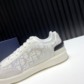 Dior And Daniel Arsham Cowhide Letter Printed Casual Shoes For Men White