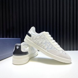 Dior And Daniel Arsham Cowhide Letter Printed Casual Shoes For Men White