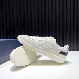 Dior And Daniel Arsham Cowhide Letter Printed Casual Shoes For Men White
