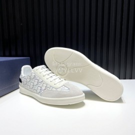 Dior And Daniel Arsham Cowhide Letter Printed Casual Shoes For Men White