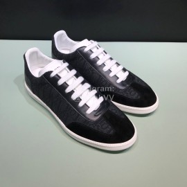 Dior And Daniel Arsham Letter Printed Cowhide Black Casual Shoes For Men 