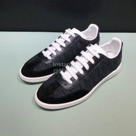 Dior And Daniel Arsham Letter Printed Cowhide Black Casual Shoes For Men 