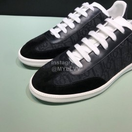 Dior And Daniel Arsham Letter Printed Cowhide Black Casual Shoes For Men 