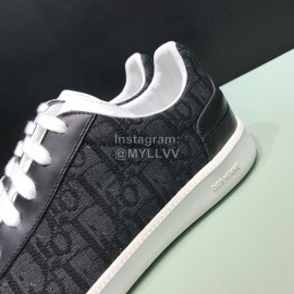 Dior And Daniel Arsham Letter Printed Cowhide Black Casual Shoes For Men 