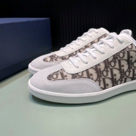 Dior And Daniel Arsham Letter Pattern Leather Casual Shoes For Men Gray