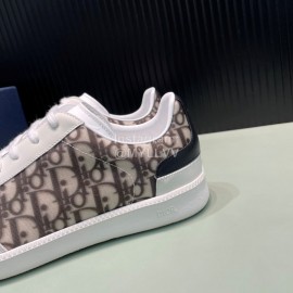 Dior And Daniel Arsham Letter Pattern Leather Casual Shoes For Men Gray