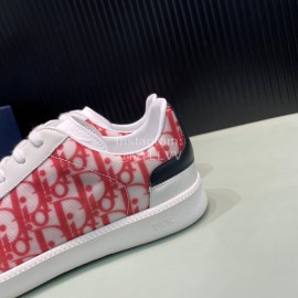 Dior And Daniel Arsham Letter Pattern Leather Casual Shoes For Men Red