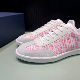 Dior And Daniel Arsham Letter Pattern Leather Casual Shoes For Men Pink