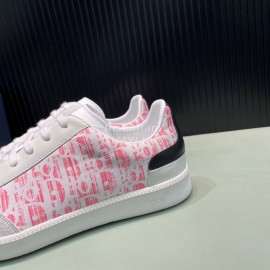 Dior And Daniel Arsham Letter Pattern Leather Casual Shoes For Men Pink