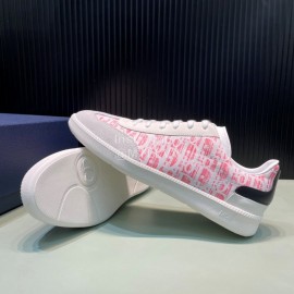 Dior And Daniel Arsham Letter Pattern Leather Casual Shoes For Men Pink