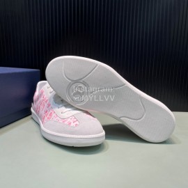 Dior And Daniel Arsham Letter Pattern Leather Casual Shoes For Men Pink