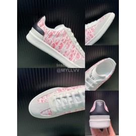 Dior And Daniel Arsham Letter Pattern Leather Casual Shoes For Men Pink