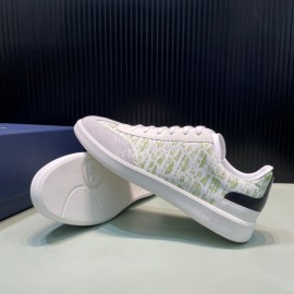 Dior And Daniel Arsham Letter Pattern Leather Casual Shoes For Men Green